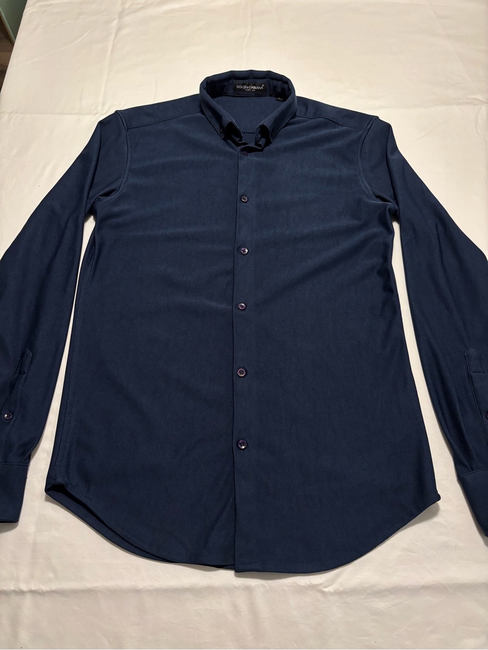 Dolce & Gabbana Men's Dark Blue Long-Sleeve Dress Shirt
